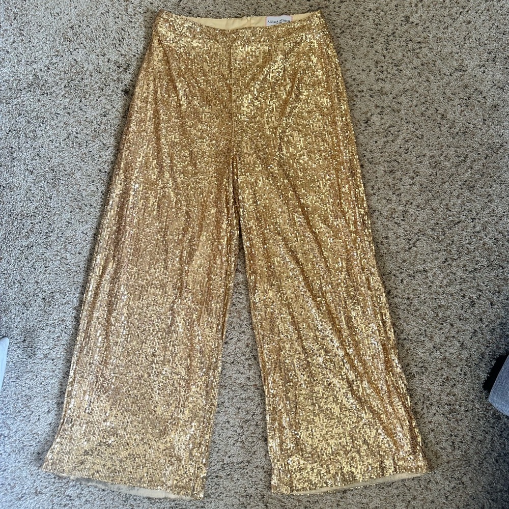 Alexia Admor Glittering Gold Pants